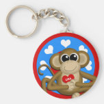 Patriotic USA Monkey Basic Keychain