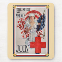 Patriotic USA - Red Cross Join Mouse Mat