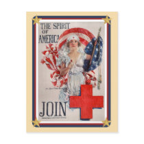 Patriotic USA - Red Cross Join postcards