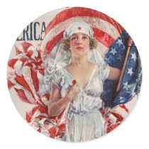 Patriotic USA - Red Cross Join Stickers