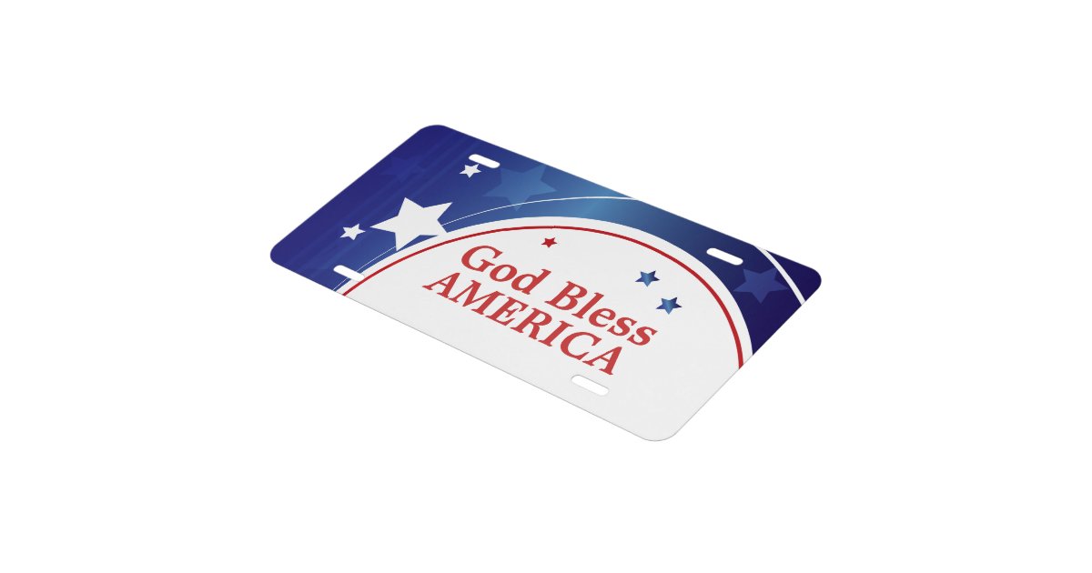 Patriotic USA Red White and Blue License Plate Zazzle