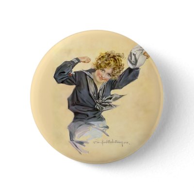 Patriotic USA - Sailor Girl pinback buttons