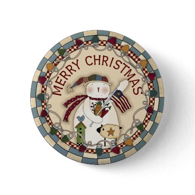 Patriotic USA Snowman pin