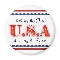 Patriotic USA stars stripes patriotism Fridge Magnet