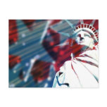 Patriotic USA Statue of Liberty Flag Design Post Card