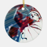 Patriotic USA Statue of Liberty Flag Ornament