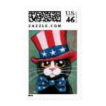Patriotic USA Tuxedo Cat  | Medium Postage