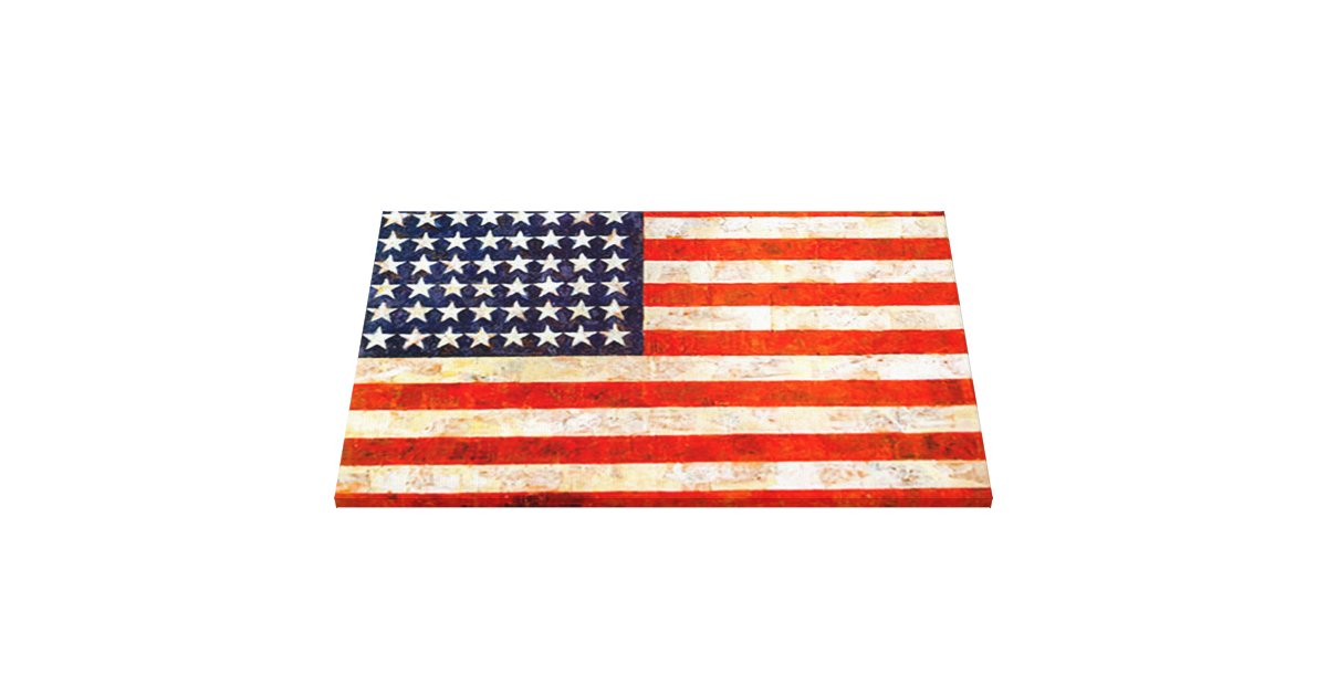 Patriotic Vintage American Flag Wall Canvas Art Canvas Print Zazzle