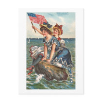 Patriotic Vintage Beach Scene postcards by scenesfromthepast Patriotic Vintage Beach Scene postcards