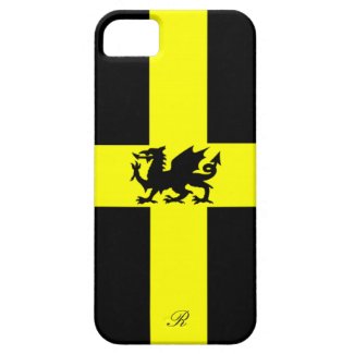 Patriotic Wales Dragon Yellow Black iPhone 5 Case