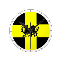 Patriotic Wales Dragon Yellow St Davids Wall Clock