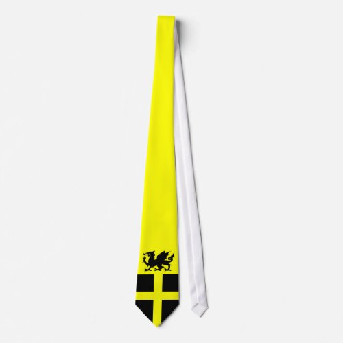 Patriotic Wales St Davids Day Dragon on Yellow Tie tie
