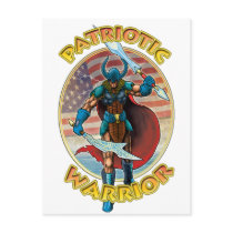 Patriotic Warrior Post Card