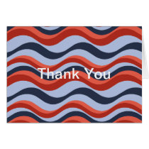 Patriotic Waves Thank You Greeting Card