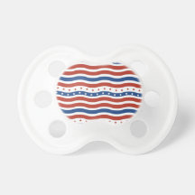 Patriotic Wavy Stars and Stripes Freedom Flag Pacifier
