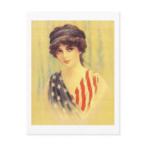 Patriotic Woman Illustration postcards