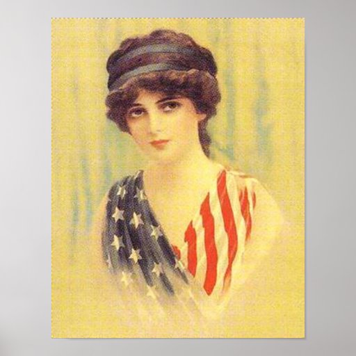 Patriotic Woman Illustration Print