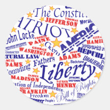 Patriotic Words Design Stickers