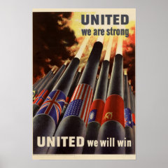 Patriotic World War United Poster