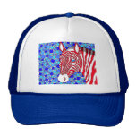 Patriotic Zebra Fun Cap Trucker Hat