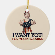 Patriotic Zombie Christmas Tree Ornament