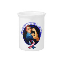 Patriotism Fight Like A Girl Rosie The Riveter Drink Pitcher