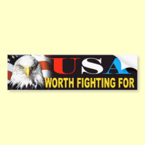 Patriotism "USA Worth Fighting For" Bumper sticker bumper stickers