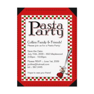 Patsa Party Invitation postcard