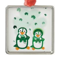 Patsy & Patrick Penguin St. Patrick's Day Ornament ornaments