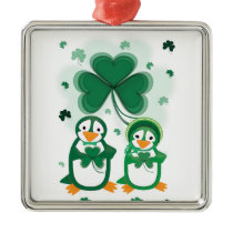 Patsy & Patrick Penguin St. Patrick's Day Ornament ornaments