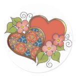 Pattern-016 Red Blue Gold Pattern Round Sticker