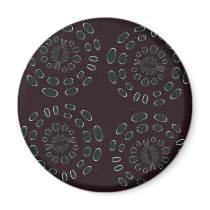 Pattern 24 Around 4 Rouge & Teal magnets by JaZilla Pattern 24 Around 4 Rouge & Teal magnets