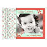 Pattern and Floral Swirls Holiday Photo Card Custom Invitations
