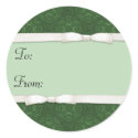 Pattern Green Holiday Gift Tag Stickers