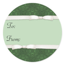 Pattern Green Holiday Gift Tag Stickers
