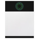 Pattern in Black and Peacock Colors. Personalized Letterhead