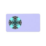 Pattern in Turquoise and Black, on Lilac Purple. Custom Address Label