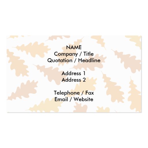 Pattern of Autumn Leaves. Business Card (back side)