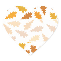 Pattern of Autumn Leaves. Heart Sticker