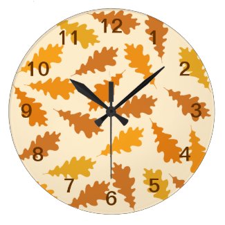 Pattern of Autumn Leaves. Wall Clock