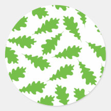Pattern of Green Leaves. Round Sticker