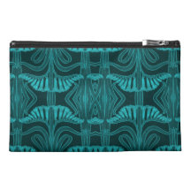 Pattern of Lilies in Aqua Travel Accessories Bags