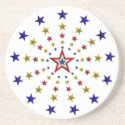 Pattern of Patriotic Stars Beverage Coasters