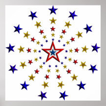 Pattern of Patriotic Stars Posters