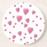 Pattern of Pretty Pink Love Hearts. Drink Coasters
