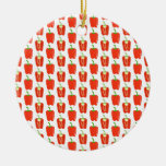 Pattern of Red Peppers. Christmas Tree Ornaments