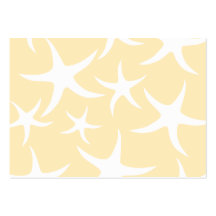 Pattern of Starfish in White and Yellow. Business Card Template