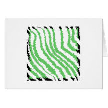Pattern of Wavy Green Stripes. Black Ends. Greeting Card