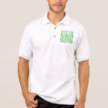 Pattern of Wavy Green Stripes. Black Ends. Polo Shirts