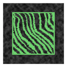 Pattern of Wavy Green Stripes. Personalized Invite